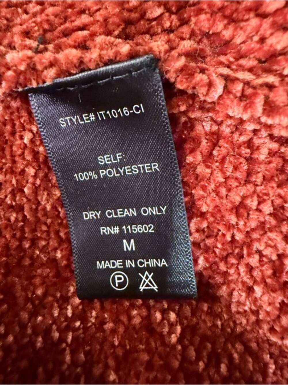 All In Favor Rust Chenille Faux Wrap Sweater Medium Soft Cozy Pullover - Picture 11 of 12